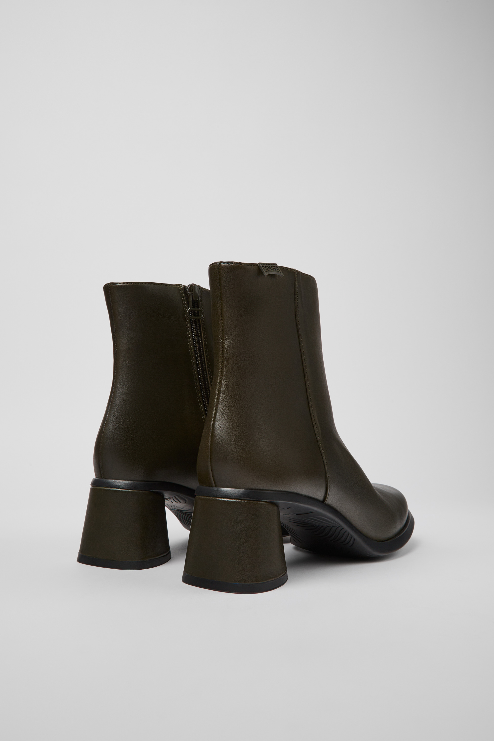 Kiara - Green leather and recycled PET boots for women