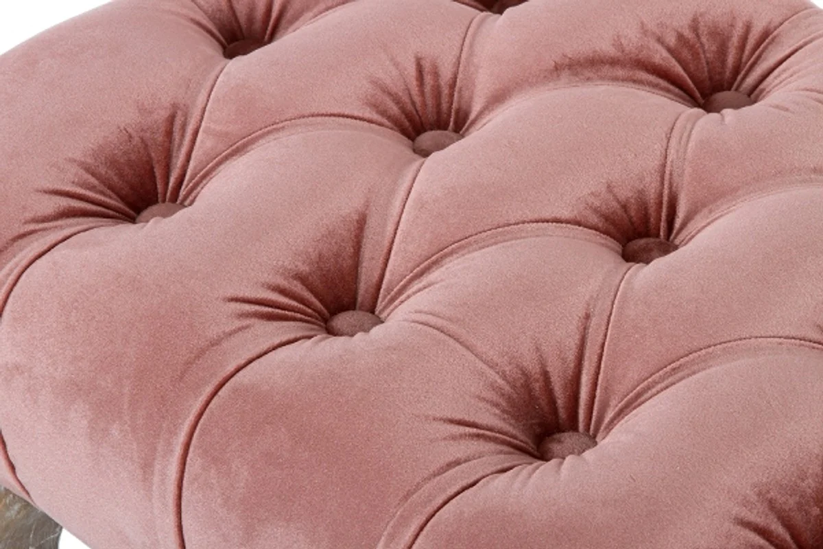 Casa Padrino banco de estilo barroco rosa / marrón antiguo 100 x 40 x H. 42 cm - Mueble Barroco