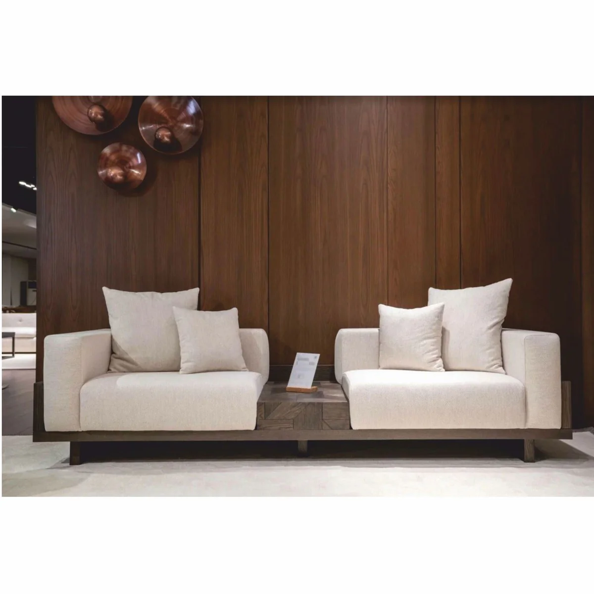 Casa Padrino sof¨¢ de lujo crema / marr¨®n oscuro 260 cm - Muebles de sal¨®n y hotel