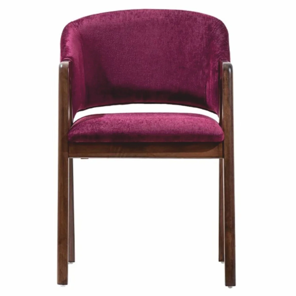 Casa Padrino silla de comedor de terciopelo de lujo con reposabrazos p¨²rpura / marr¨®n - Muebles de comedor