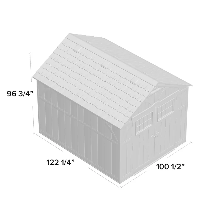 Suncast Outdoor Vanilla 8 ft. W x 10 ft. D Resin Storage Shed