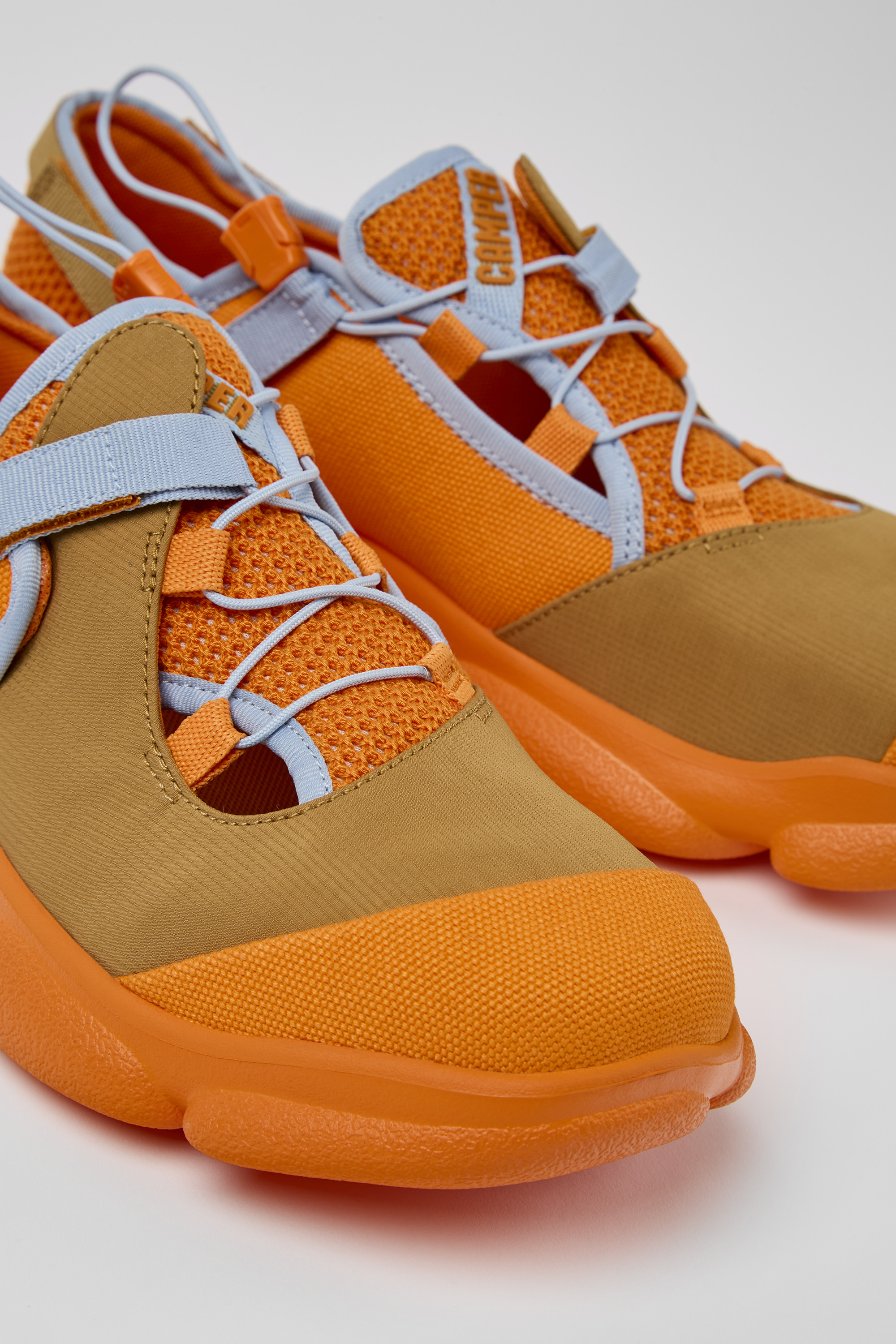 Karst - Orange and brown textile shoes for men