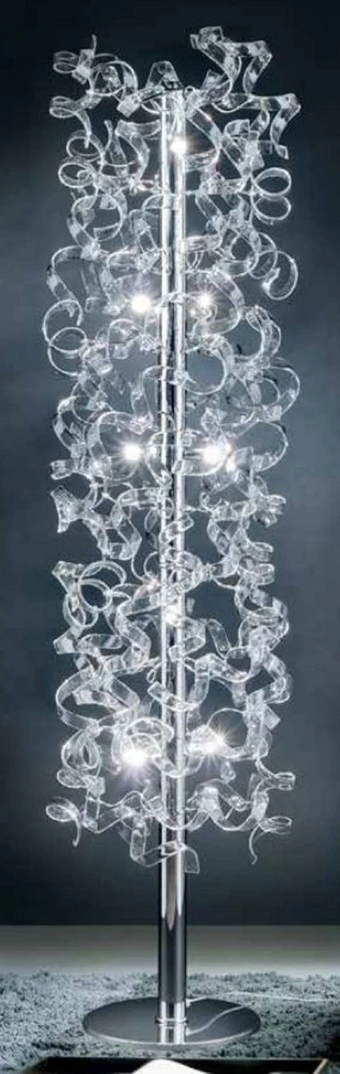 Casa Padrino lámpara de pie LED de lujo plata Ø 40 x A. 170 cm - Lámpara de pie de salón con 60 elementos de vidrio - Lámpara de pie de hotel - Calidad de Lujo - Hecho en Italia