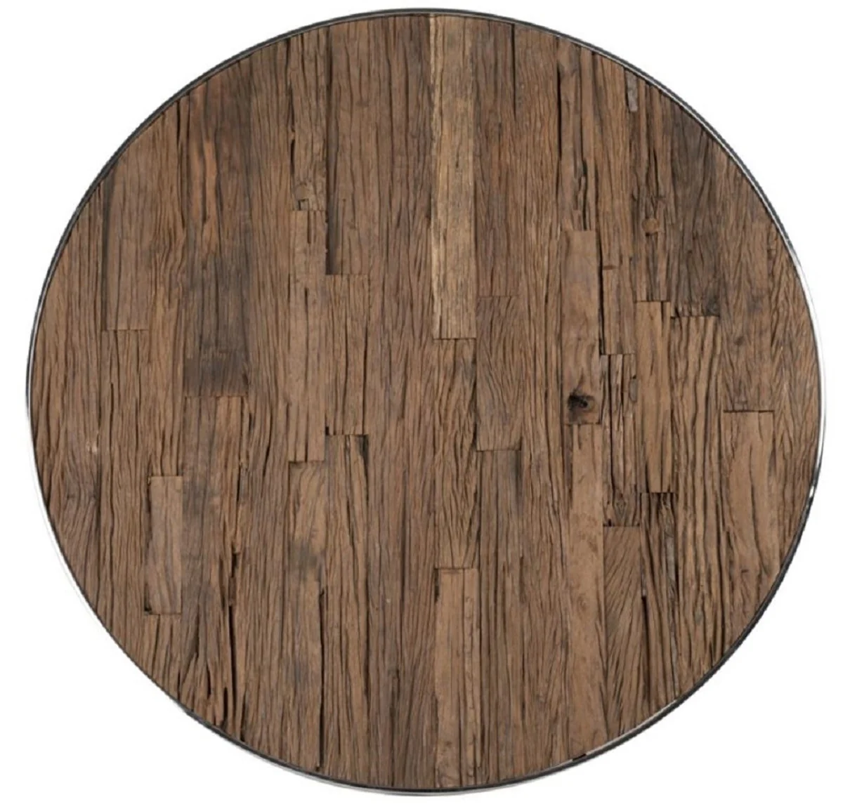 Casa Padrino mesa de comedor de lujo plata / marr¨®n ? 140 x A. 75 cm - Mesa de cocina de acero inoxidable con tablero de madera maciza y tablero de vidrio - Muebles de comedor - Muebles de lujo