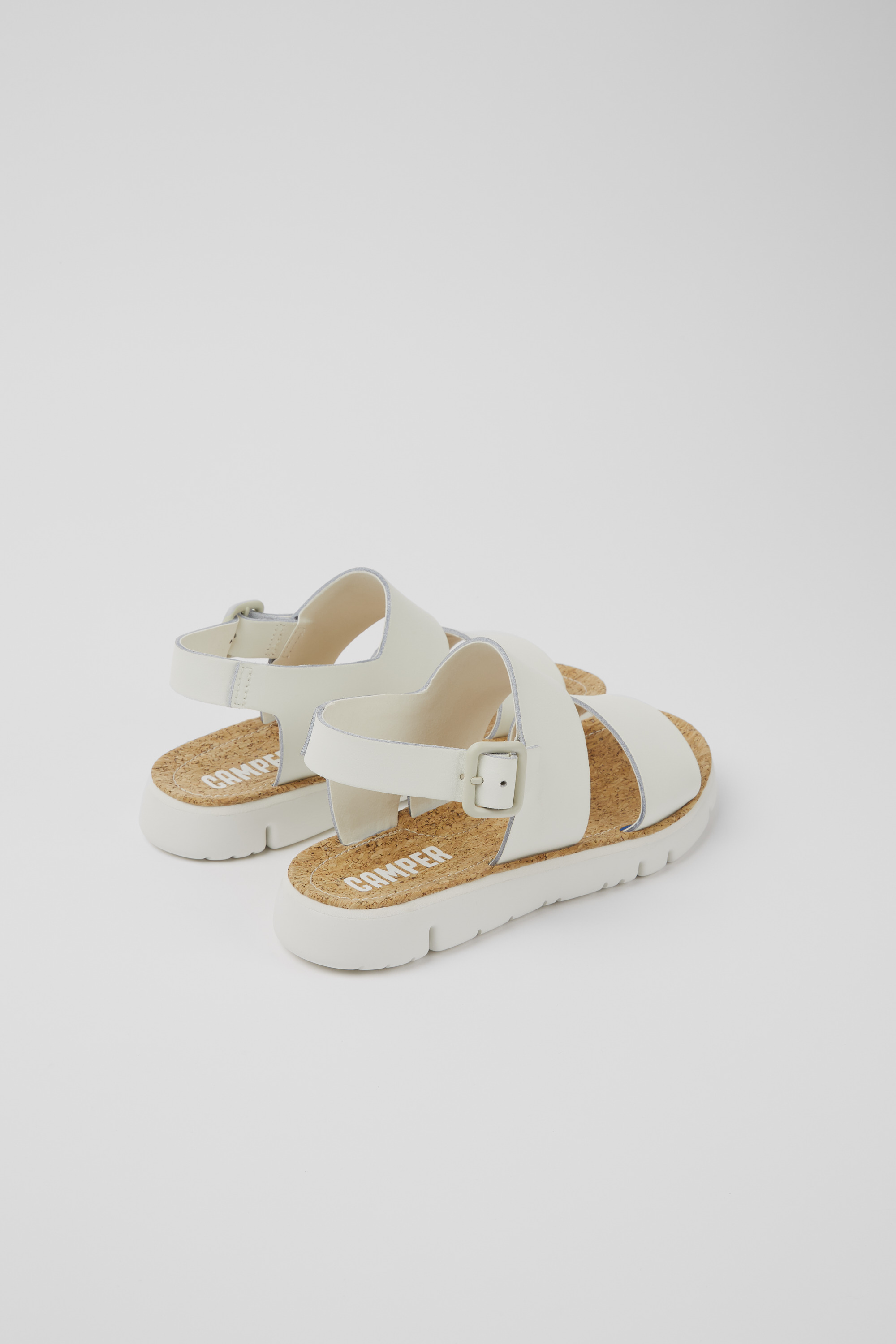 Oruga - White leather sandals for women