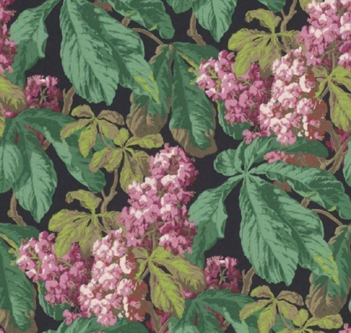 Casa Padrino papel pintado no tejido barroco con motivo florales negro / verde / marrón / rosa / púrpura 10,05 x 0,52 m - Accesorios de Decoración