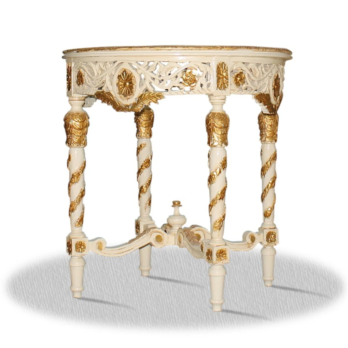 Casa Padrino Baroque Side Table Diameter 80 x H. 85 cm - Antique Furniture