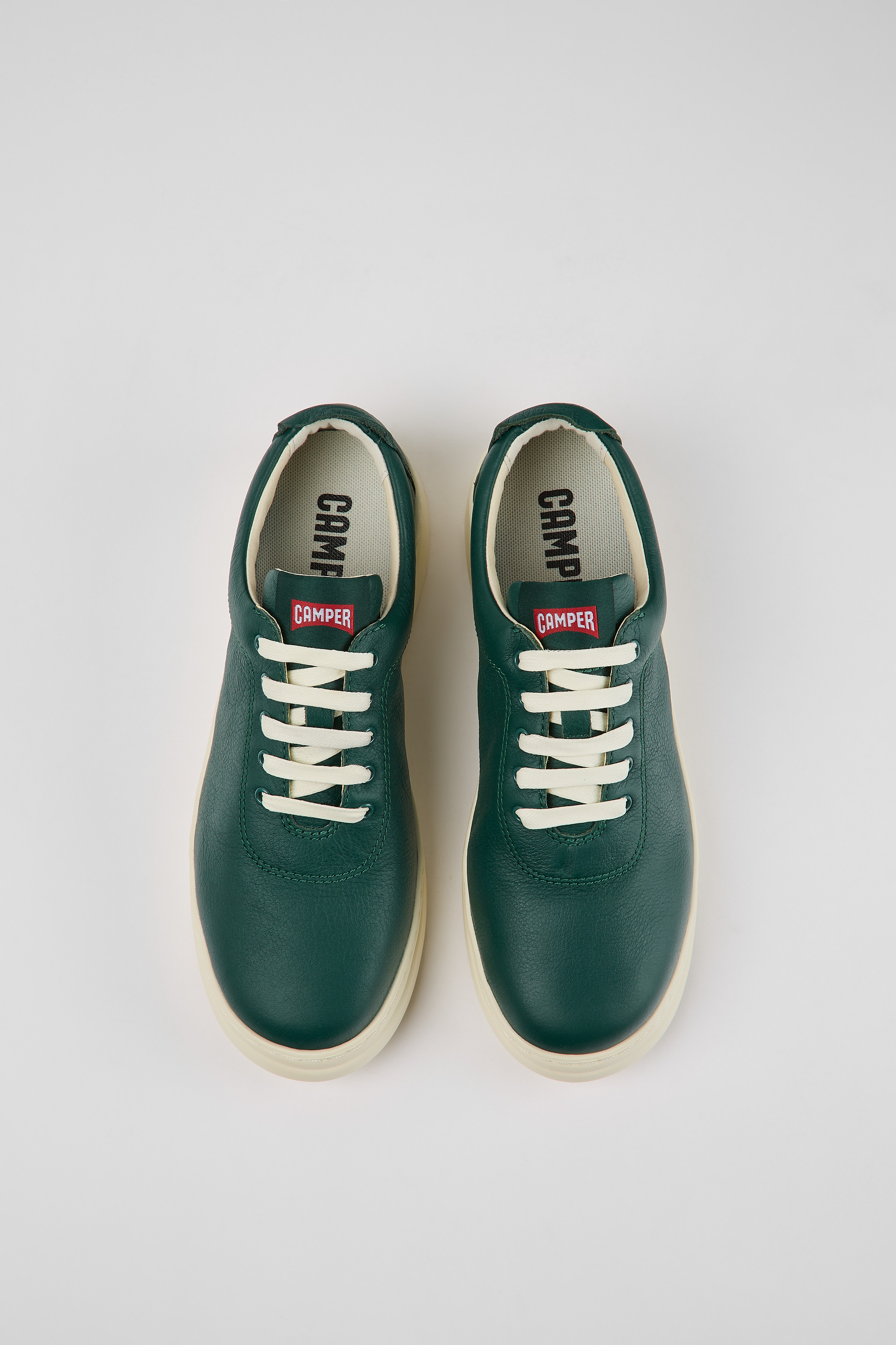 Runner Up - Green leather sneakers for women