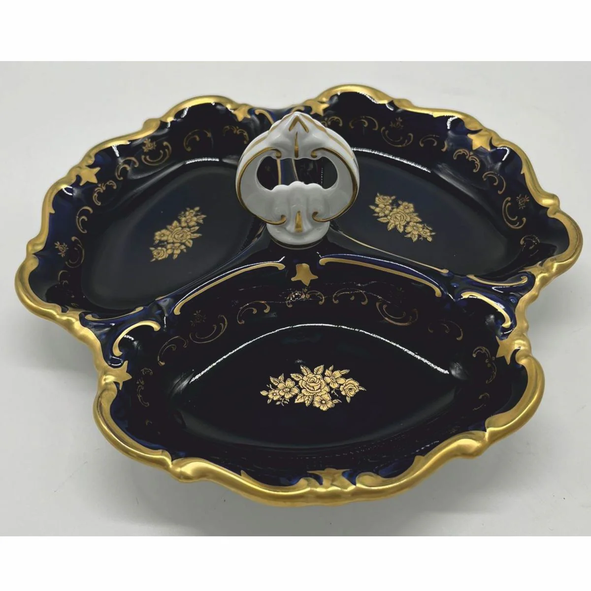 Casa Padrino Cuenco de Servicio de Porcelana Barroca de Lujo con Asa ? 25 cm - Porcelana Reichenbach