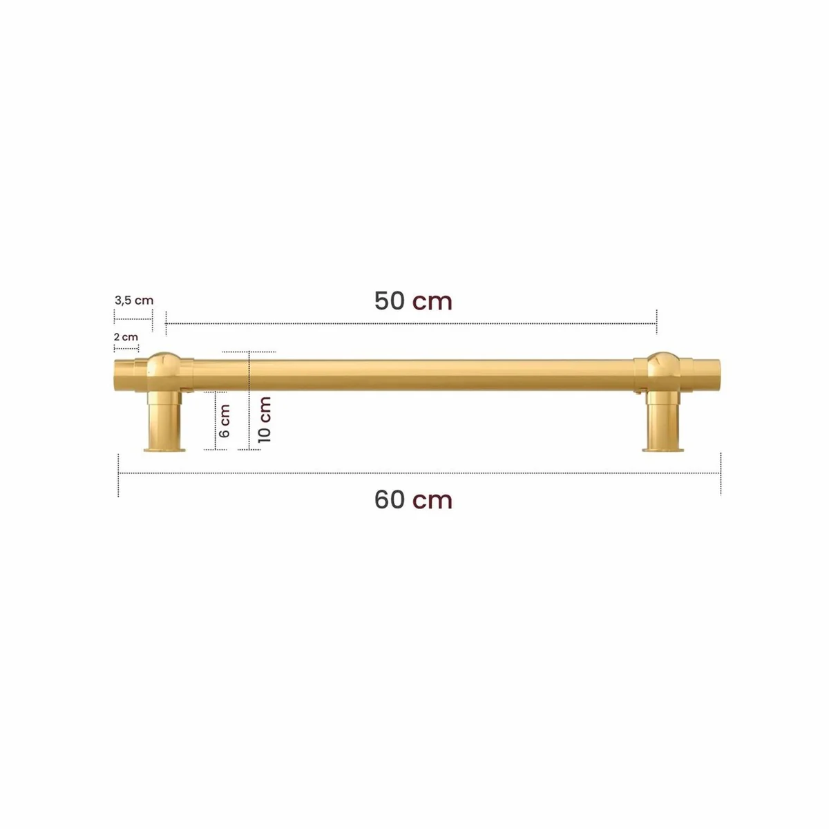 Casa Padrino Calentador de Toallas de Baño de Lujo Oro Brillante 60 cm - Accesorios de Baño