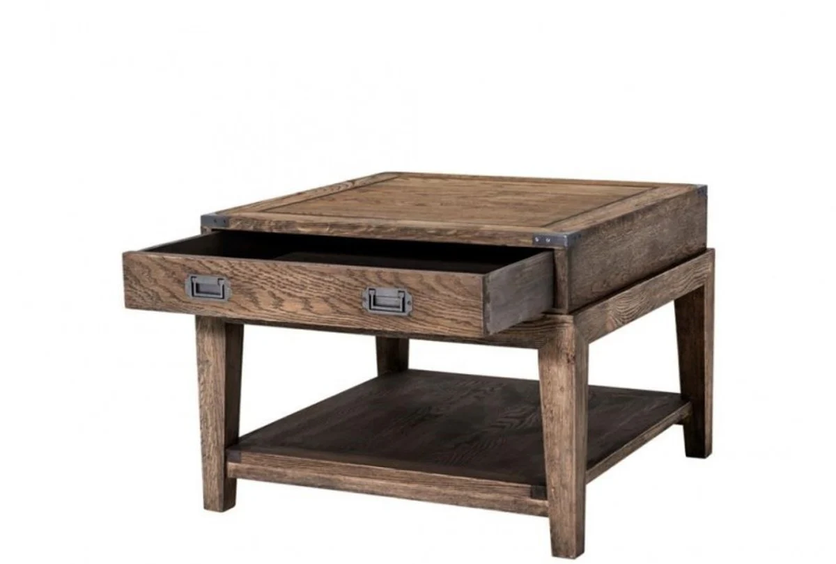 Casa Padrino luxury art deco designer oak wood side table - Luxury Side Table