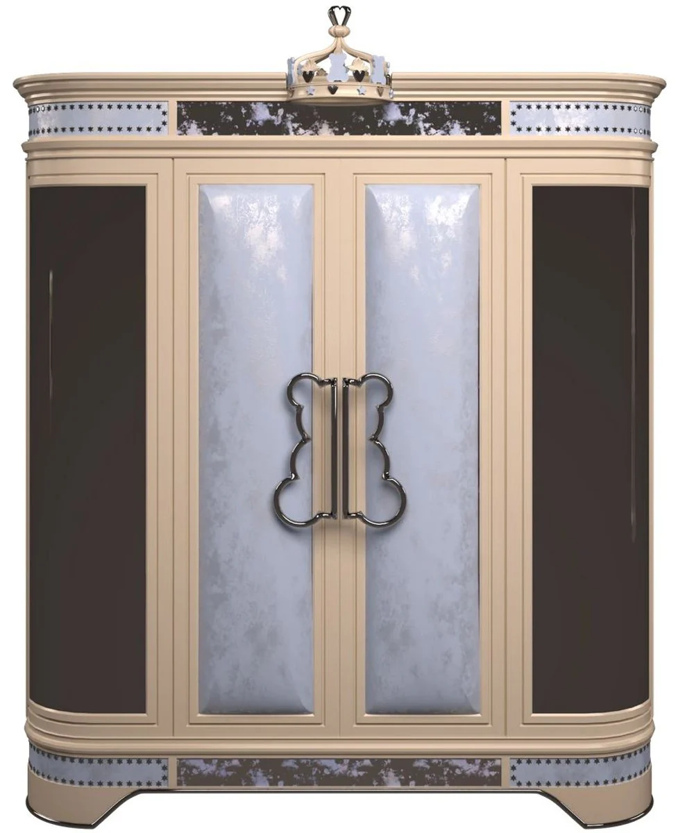 Casa Padrino armario habitaci¨®n infantil de dise?o de lujo azul / beige / negro / plata / oro 200 x 60 x A. 250 cm - Mobiliario Habitaci¨®n Infantil - Mobiliario de Hotel - Calidad de Lujo - Hecho en Italia