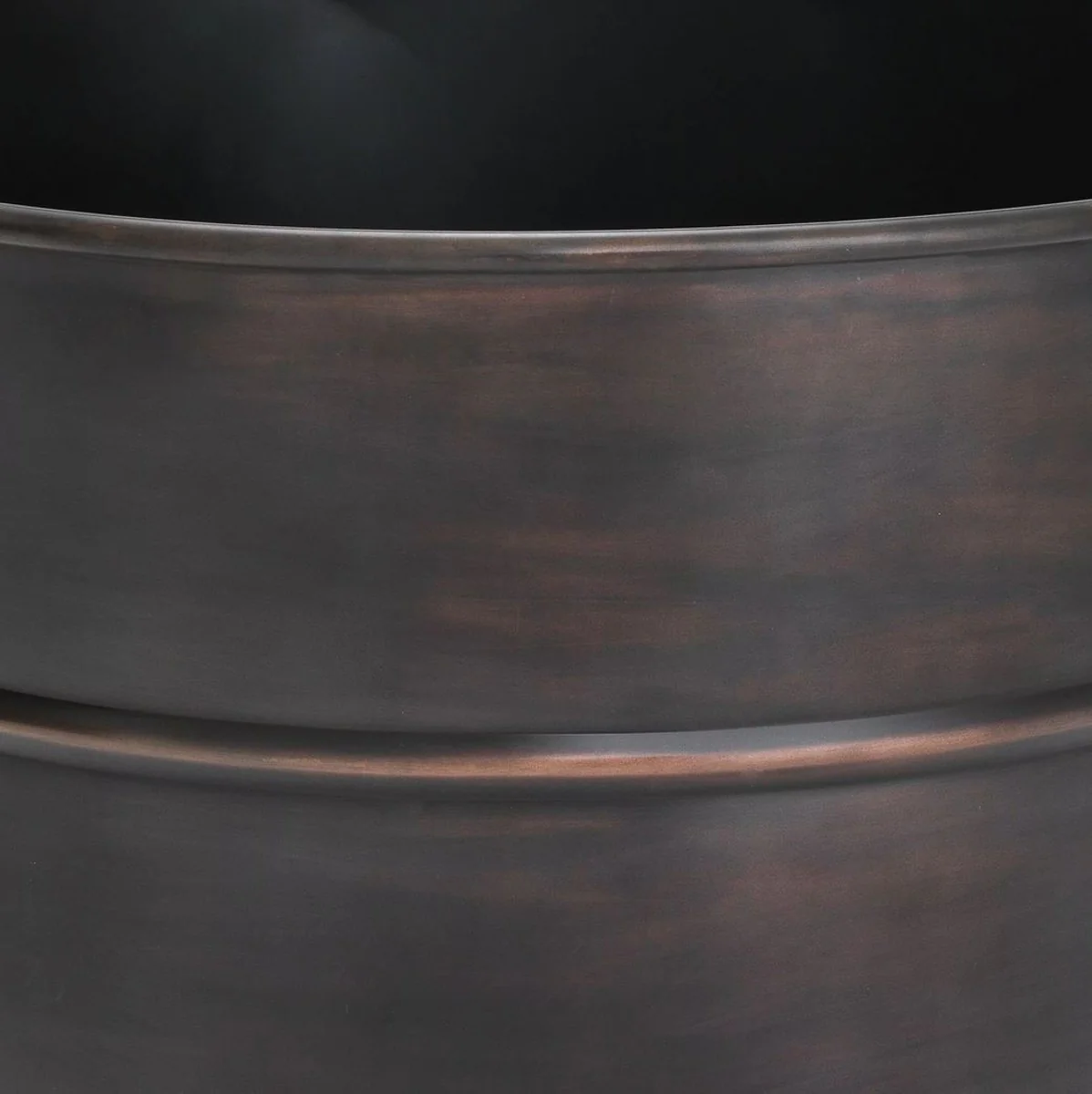 Casa Padrino conjunto de 3 macetas de lujo bronce antiguo - Macetas redondas de acero inoxidable - Accesorios de decoración de la sala de estar - Calidad de Lujo