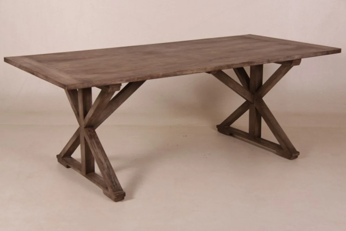 Casa Padrino Vintage teak dining table Rustic Grey 170 x 95 cm - country-style table teak