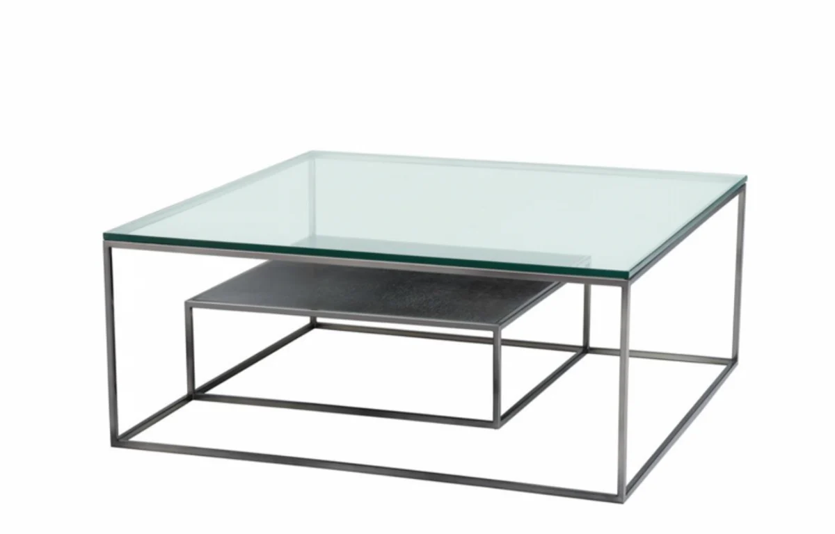 Casa Padrino Art Deco luxury coffee table 90 x 90 x H. 38 cm - living room coffee table - Luxury Furniture
