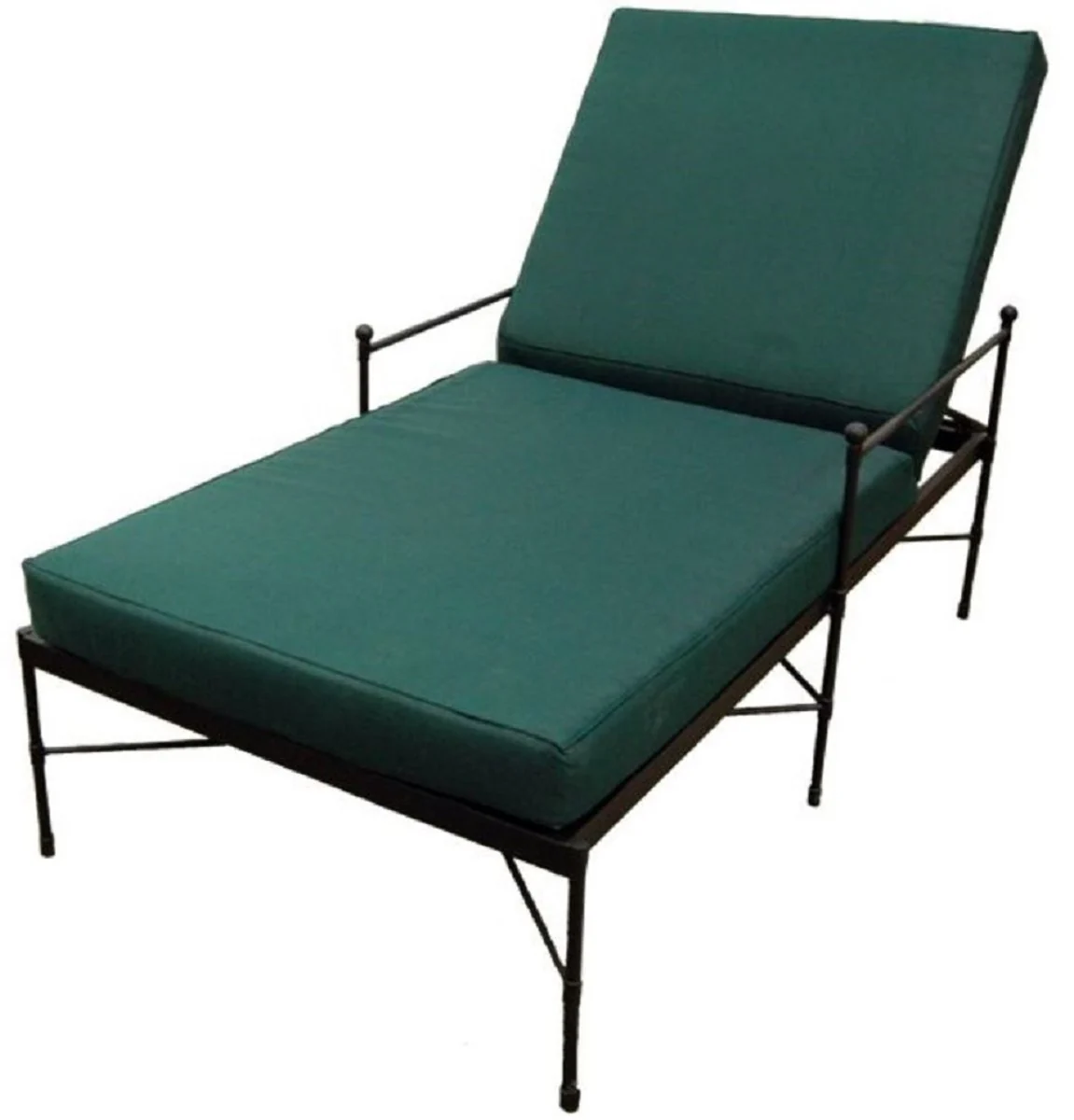 Casa Padrino tumbona de jard¨ªn Art Nouveau de lujo negro / verde 190 cm