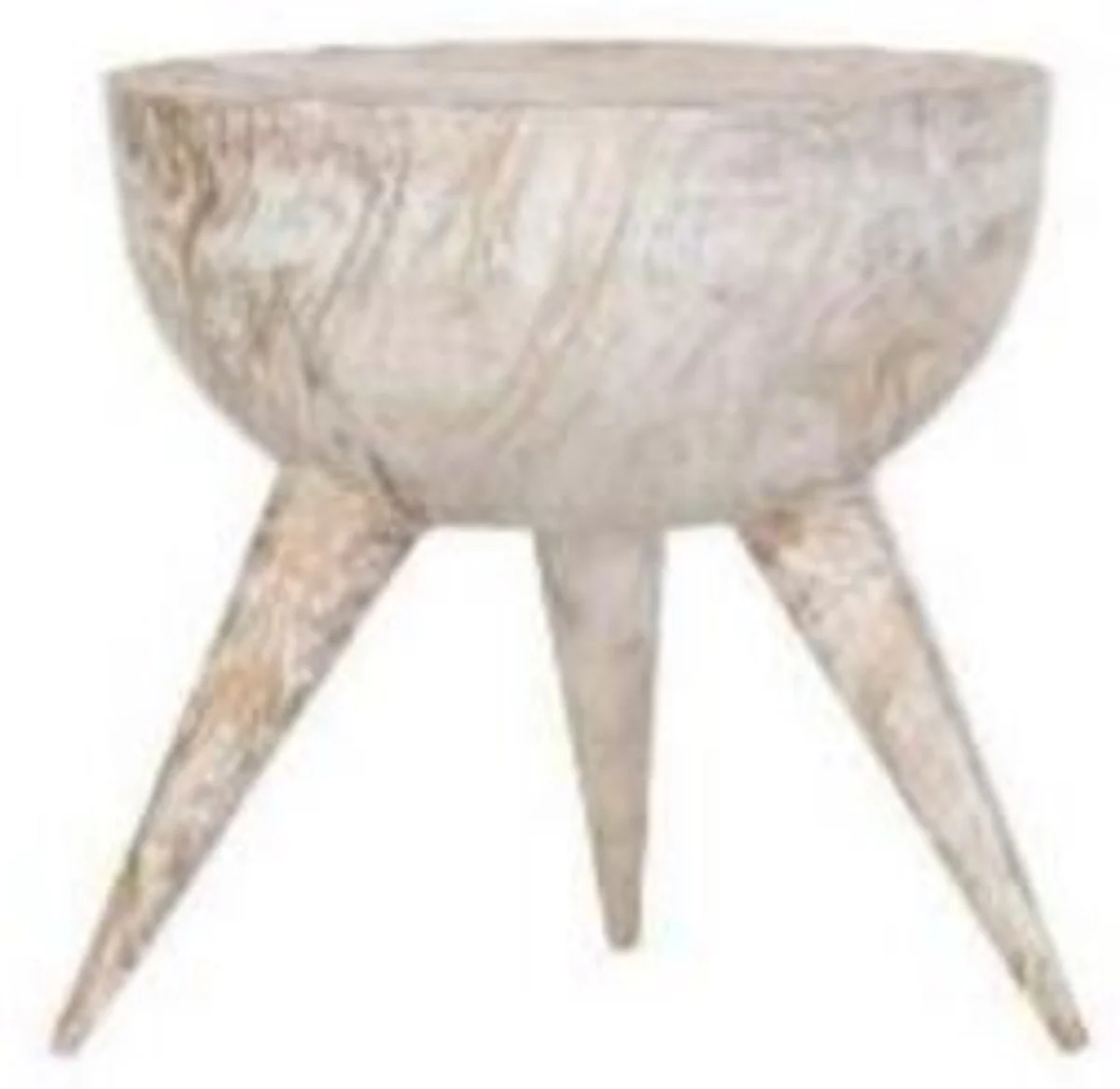 Casa Padrino mesa auxiliar de lujo blanco / oro ? 42 x A. 46 cm - Mesa redonda de aluminio con tr¨ªpode en aspecto de m¨¢rmol - Muebles de Sala