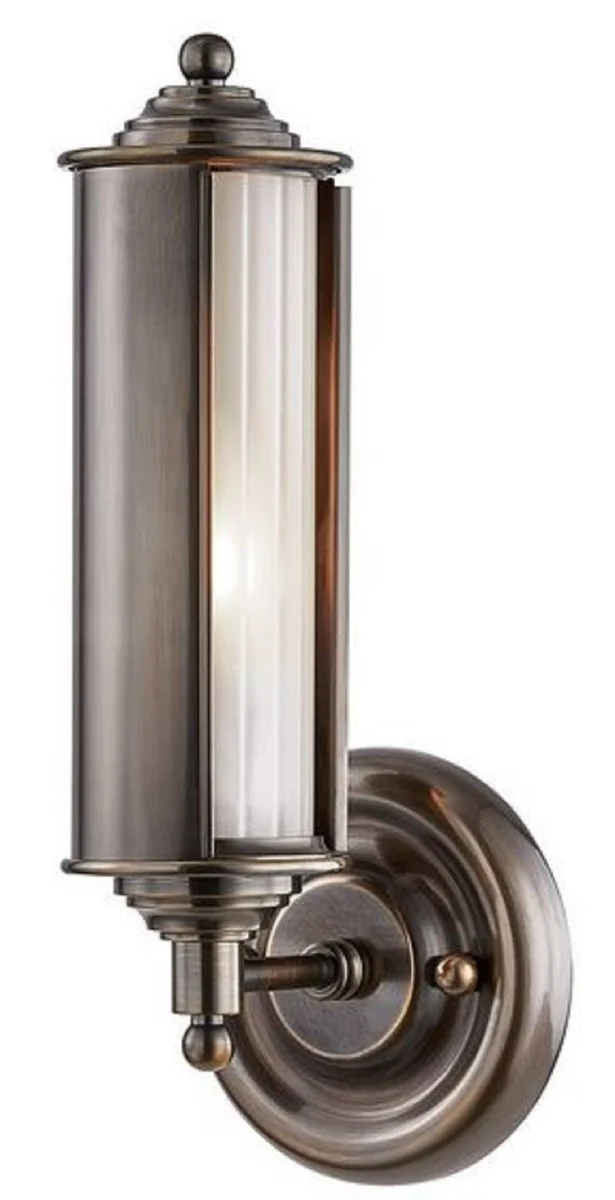 Casa Padrino lámpara de pared de lujo bronce / blanco 12,1 x 12,7 x H. 31,1 cm - Colección de Lujo