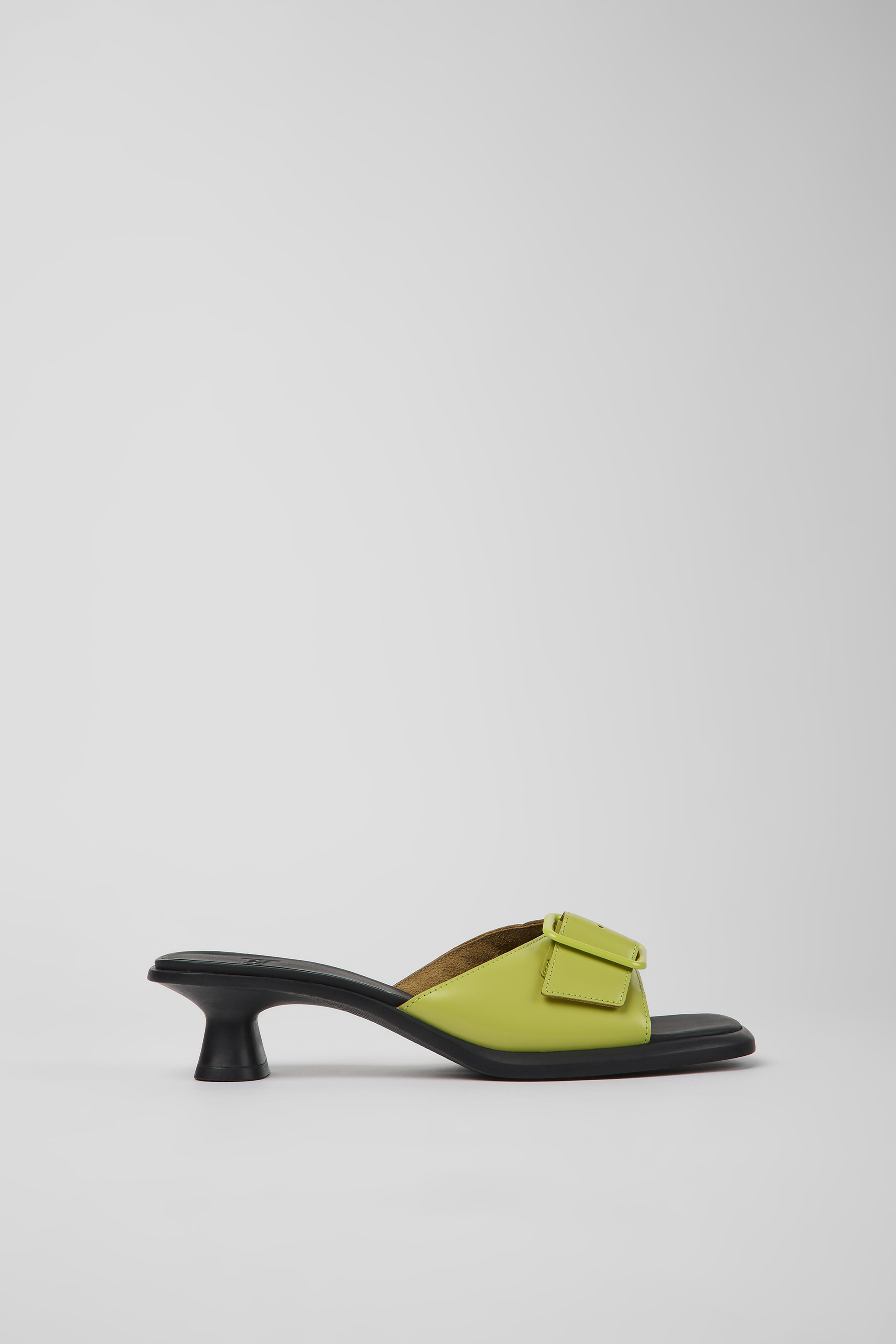 Dina - Green leather sandals for women