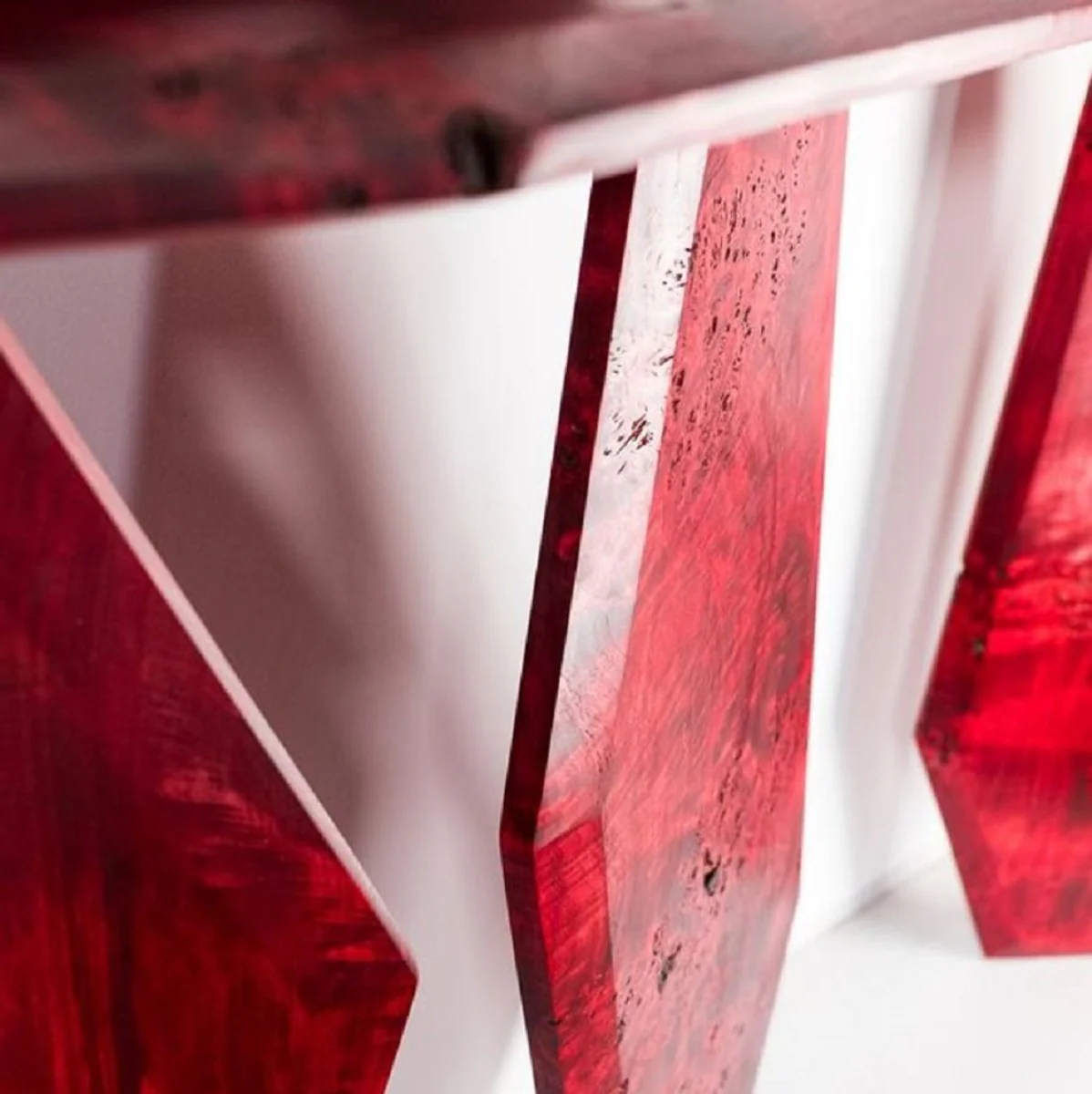 Casa Padrino consola de lujo rojo 154 x 40 x A. 80 cm - Mesa consola de madera con vetas - Muebles de sal¨®n - Muebles de lujo - Interiores de lujo