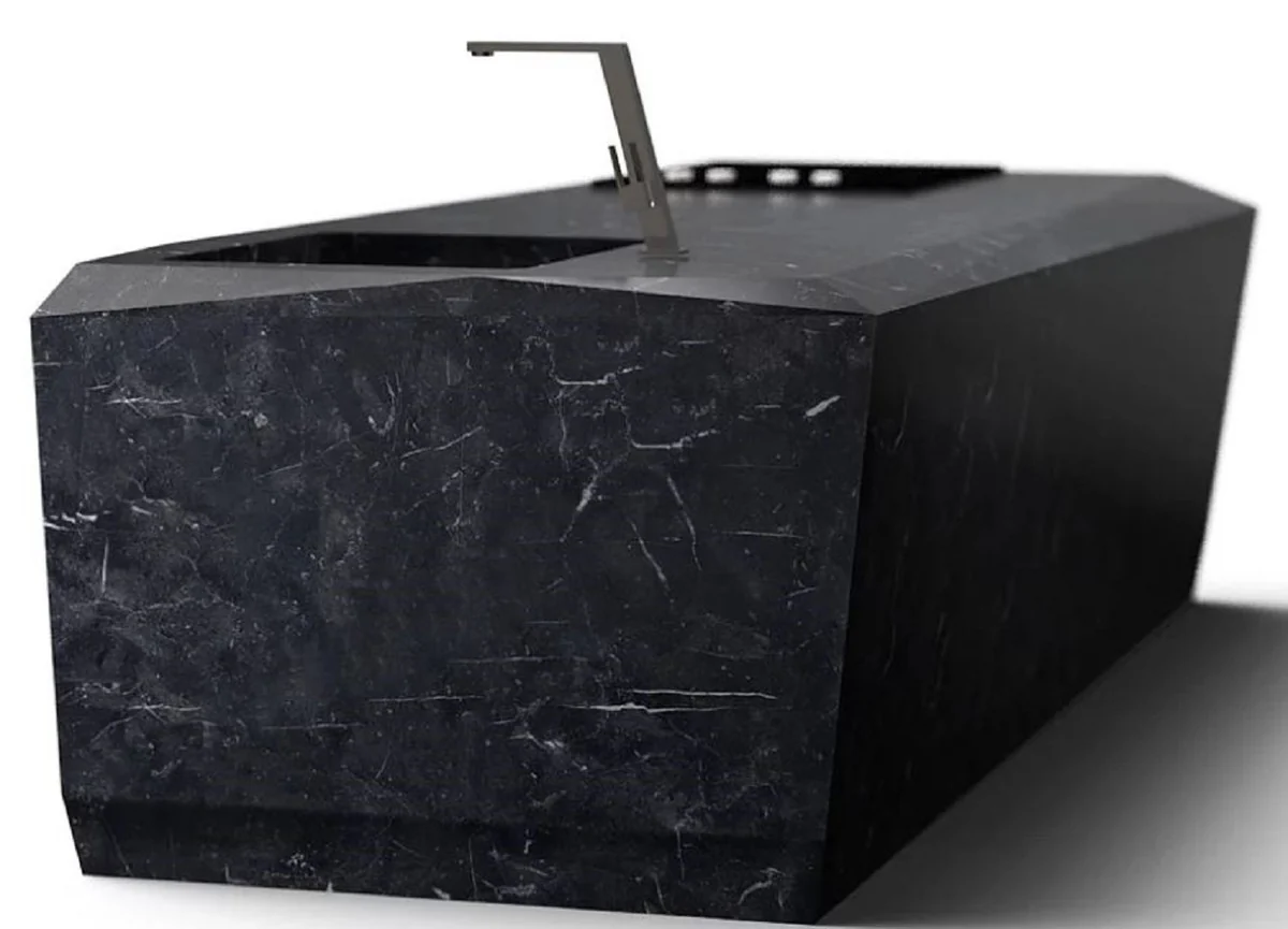 Casa Padrino bloque de cocina de lujo fabricado en m¨¢rmol marquina de alta calidad negro 270 x 100 x A. 75 cm - Muebles de comedor de m¨¢rmol de lujo - Muebles de Hotel - Calidad de Lujo