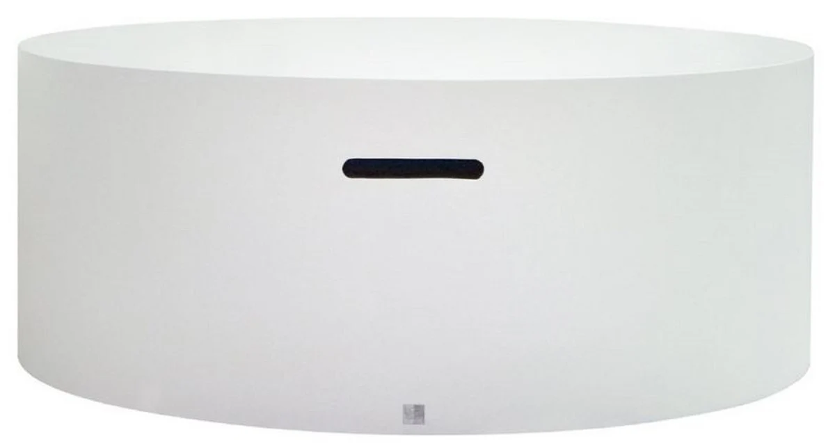 Casa Padrino mesa de jardín de lujo blanco mate Ø 100 x A. 40 cm - Mesa baja redonda resistente a la intemperie - Muebles Mesa de Jardín de Terraza - Colección de Lujo