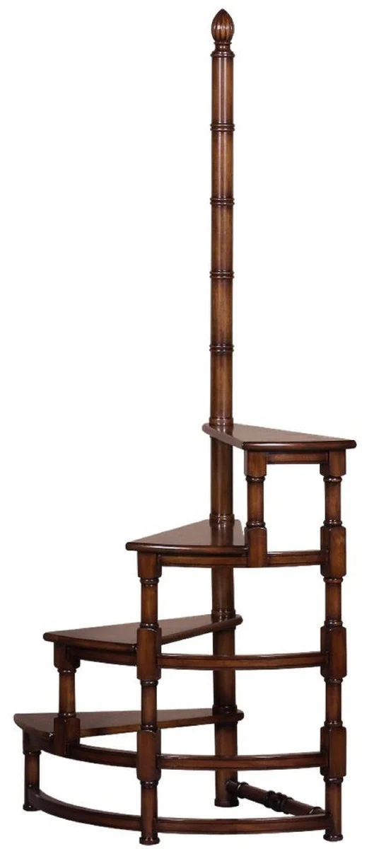 Casa Padrino escalera de biblioteca Art Nouveau de lujo marr¨®n 63 x 46 x A. 157 cm - Escalera de biblioteca de madera maciza - Mobiliario de Oficina Barroco y Art Nouveau - Calidad de Lujo
