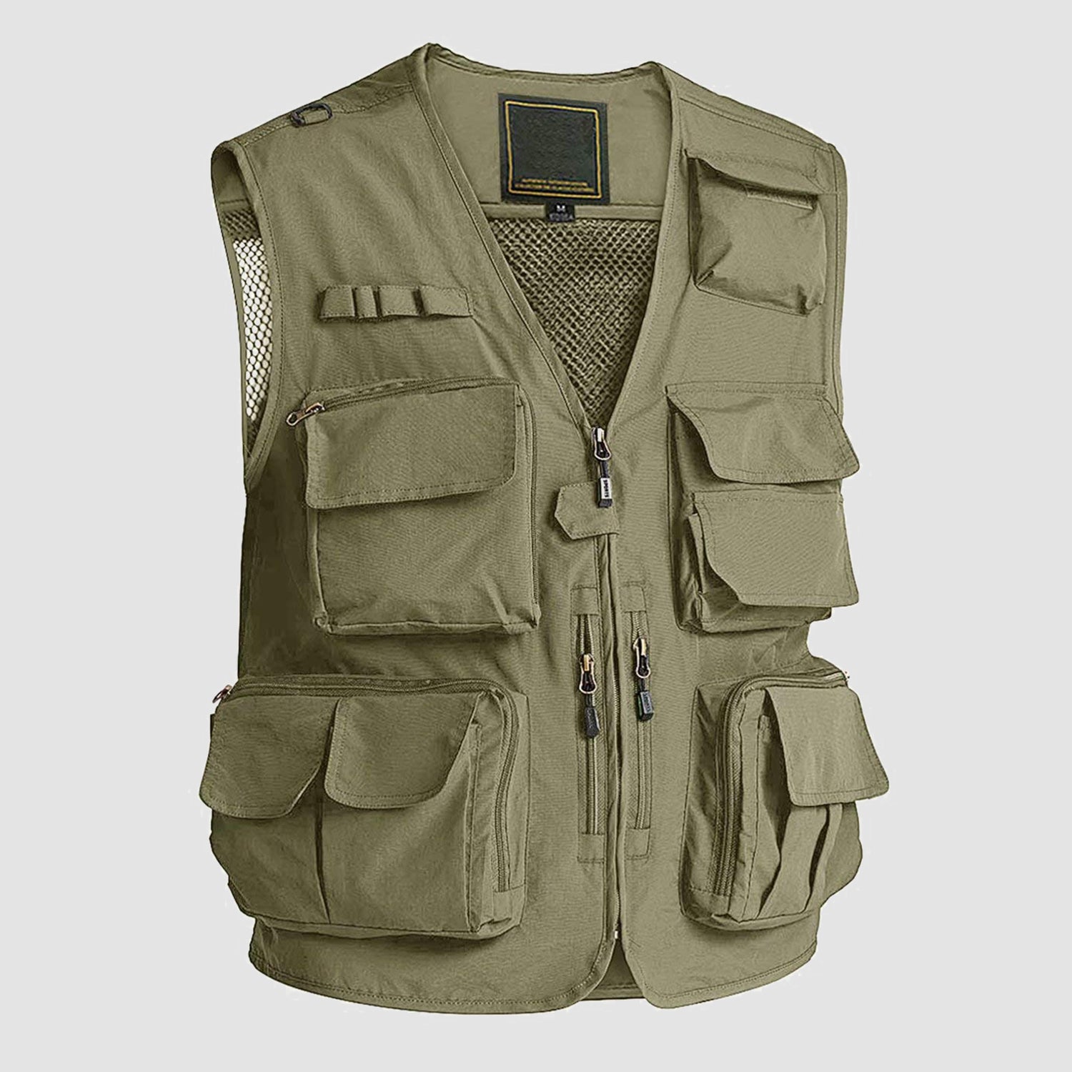 Men's Outerwear Vests Mesh Sleeveless Outdoor Work Vest with Multi Pockets Cargo Waistcoat Fishing