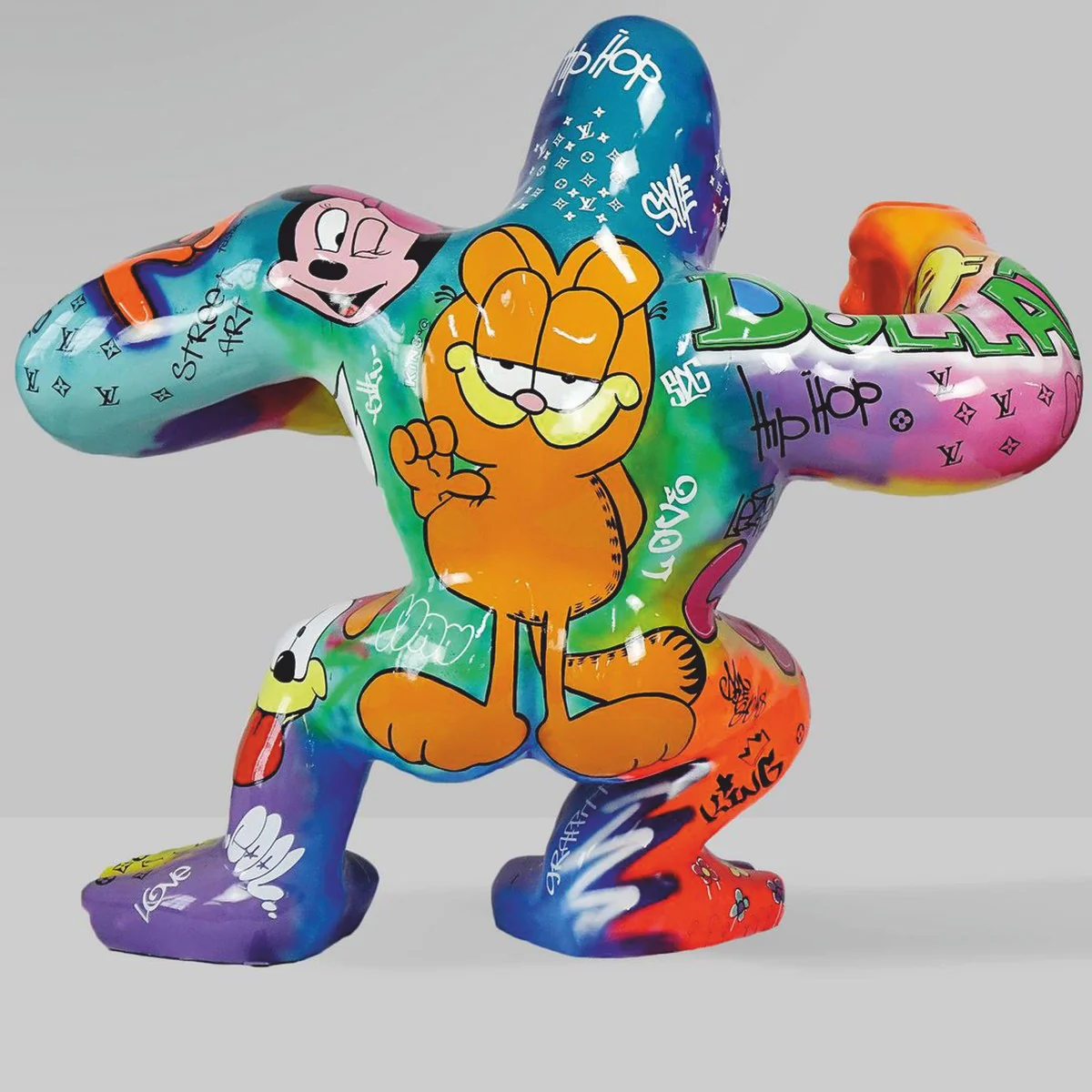 Casa Padrino escultura decorativa XXL mono gorila colorido A. 180 cm - Figura de jard¨ªn grande