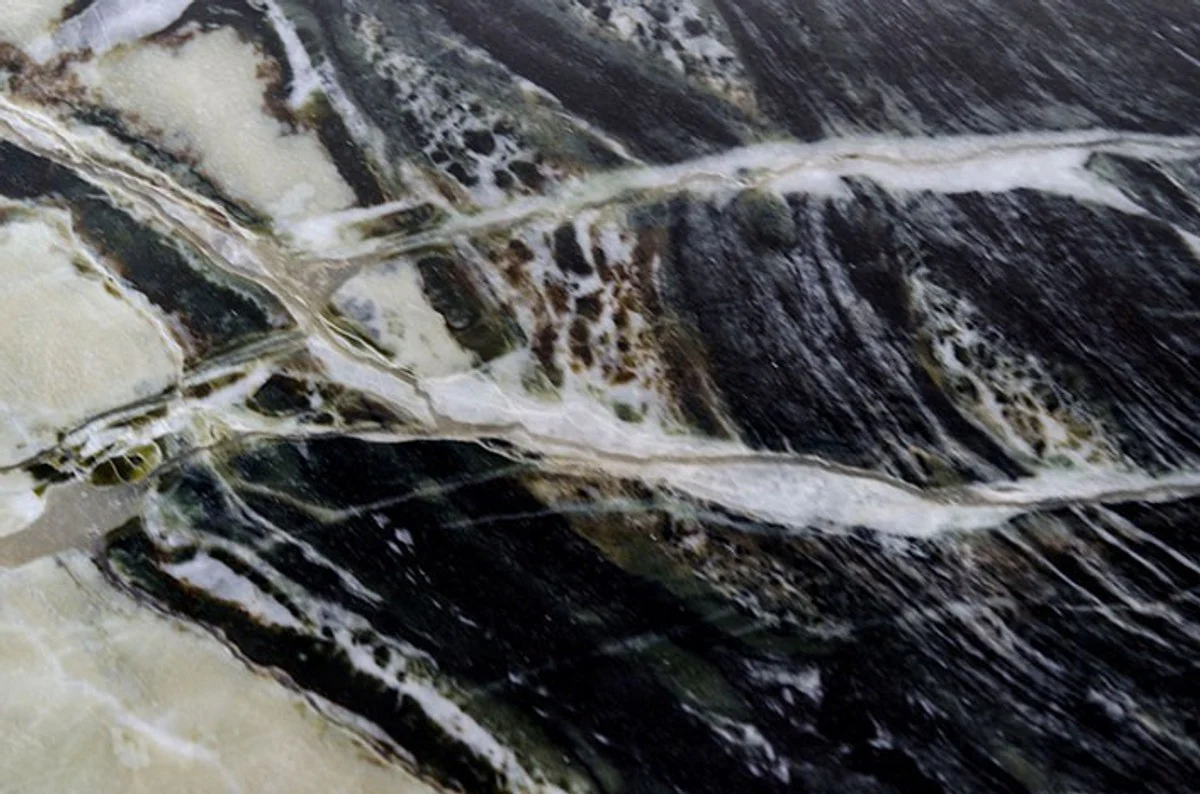 Casa Padrino Art Deco Side Table Gold metal / marble 55 x 47 cm Art Nouveau table - Furniture flower stand