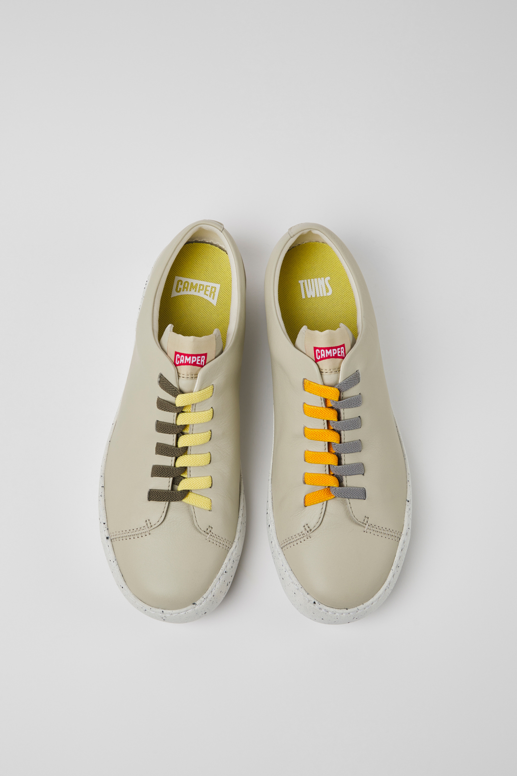 Twins - Gray leather sneakers for men