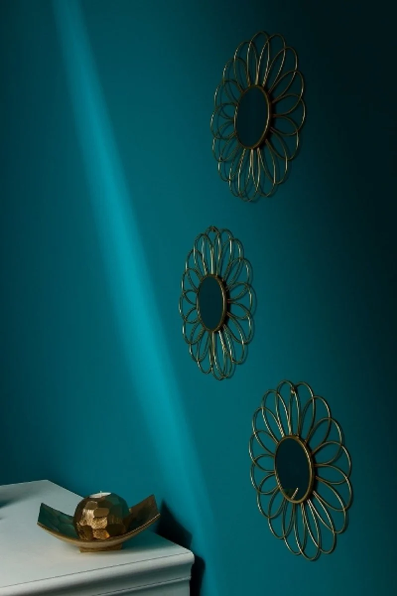 Casa Padrino de espejo / espejo de pared de dise?o conjunto de 3 oro ? 25 cm - Accesorios Deco