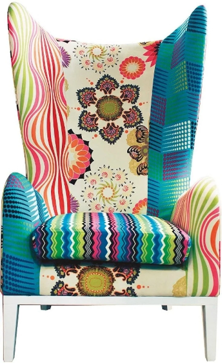Casa Padrino luxury ears armchair multicolour 82 x 81 x H. 134 cm - Designer Living Room Furniture