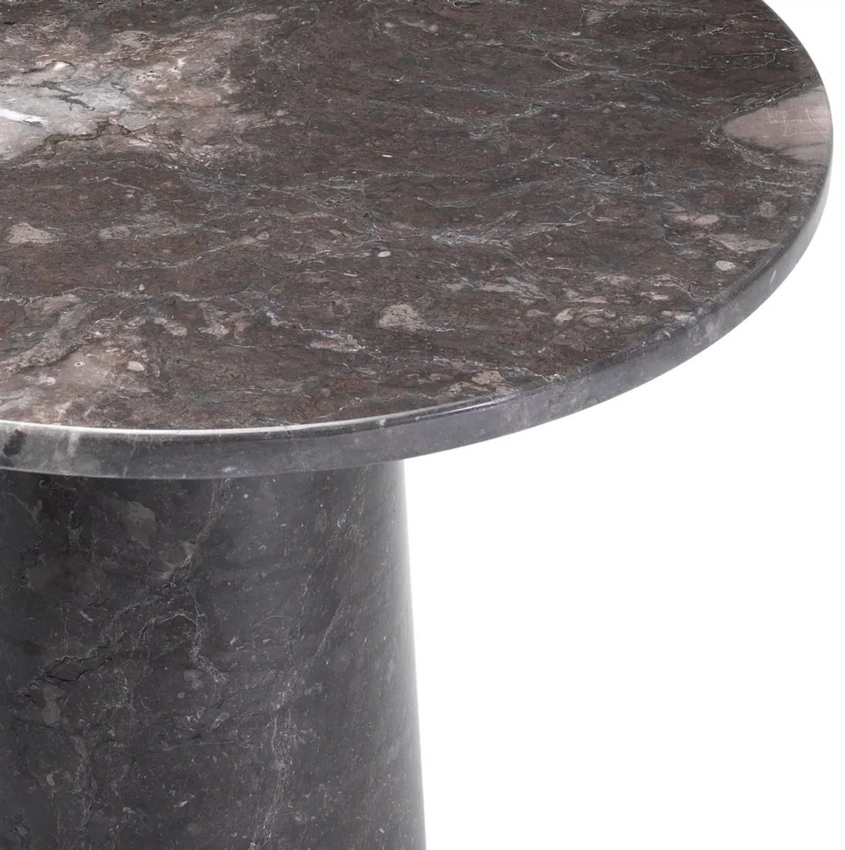 Casa Padrino mesa auxiliar de m¨¢rmol de lujo gris ? 55 x A. 57 cm - Mesa redonda de m¨¢rmol de alta calidad - Muebles de m¨¢rmol - Muebles de lujo - Calidad de lujo