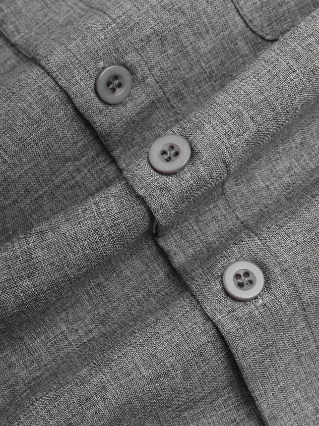 Plaid Panel Short Sleeve Casual Shirt