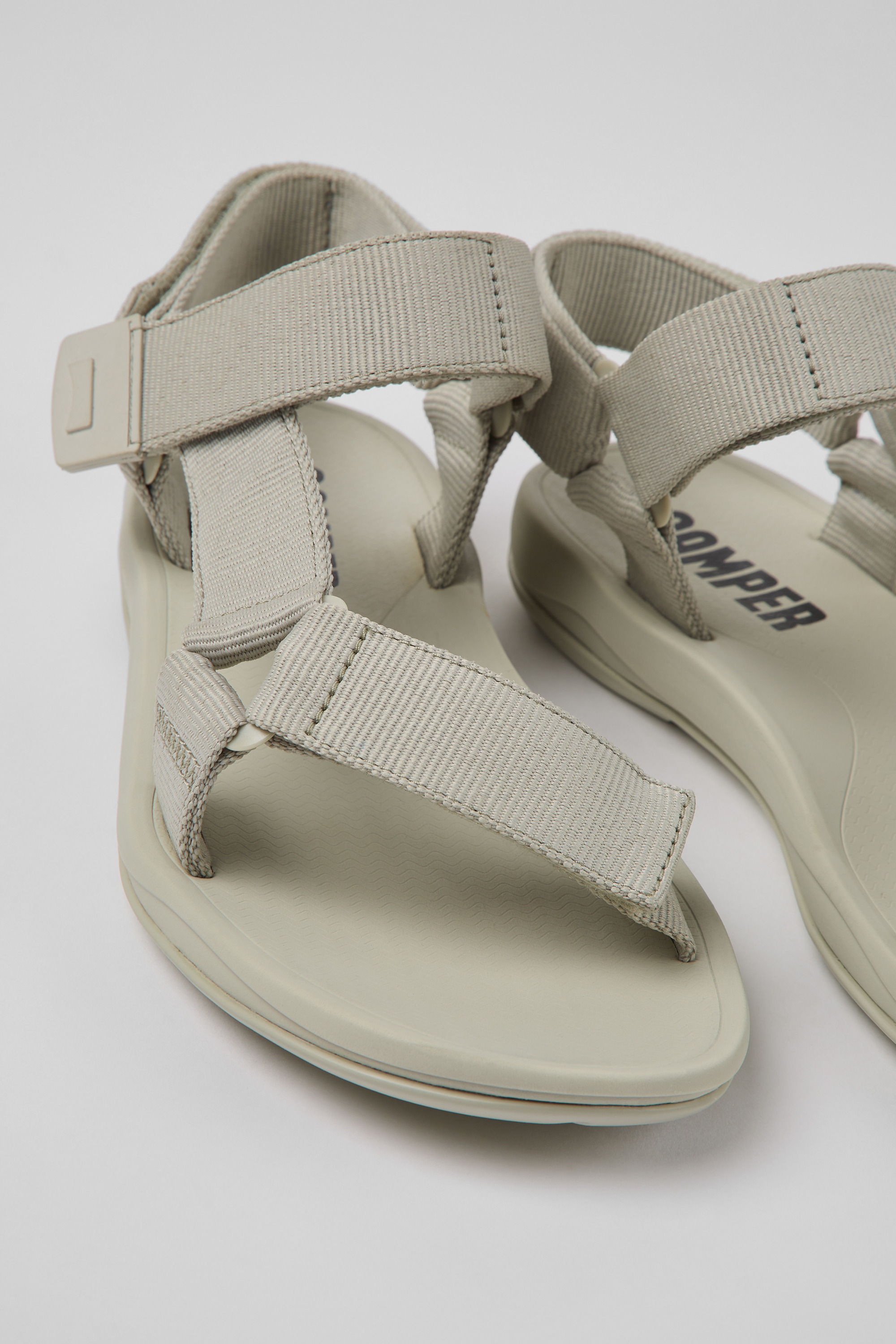 Match - Gray textile sandals for men