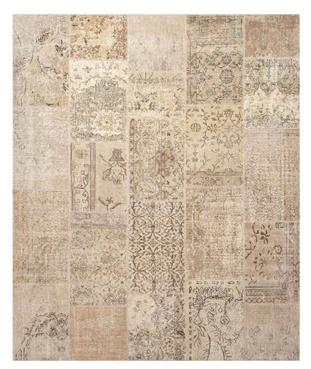 Casa Padrino Salón Alfombra Beige / Marrón 250 x 300 cm - Alfombra de Lujo