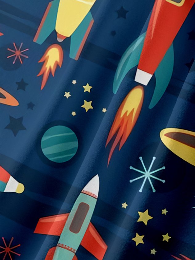 Rockets Chest Pocket Short Sleeves Casual Shirts