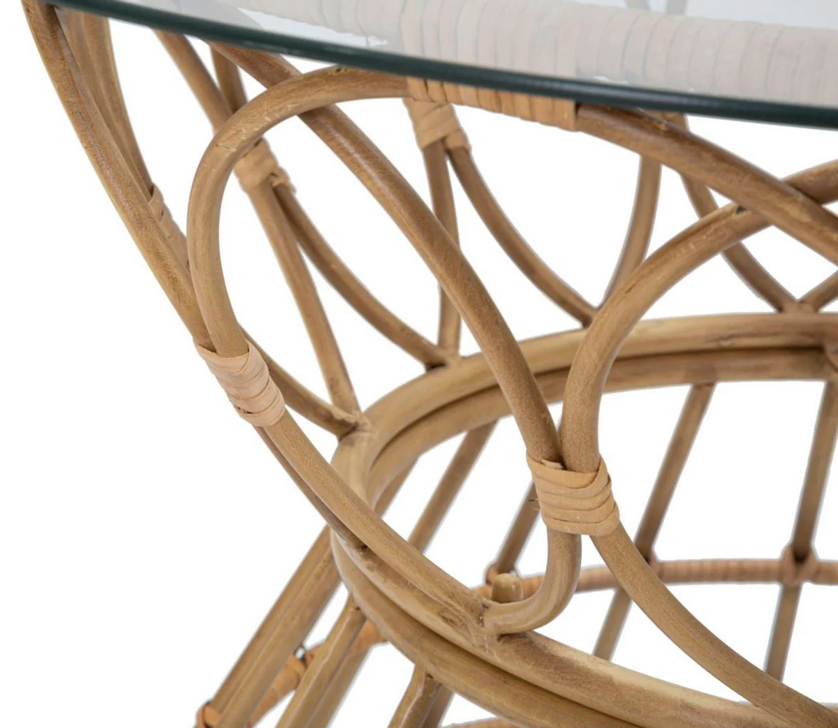 Casa Padrino mesa de centro de lujo con tapa de vidrio natural ? 75 cm - Muebles de sal¨®n