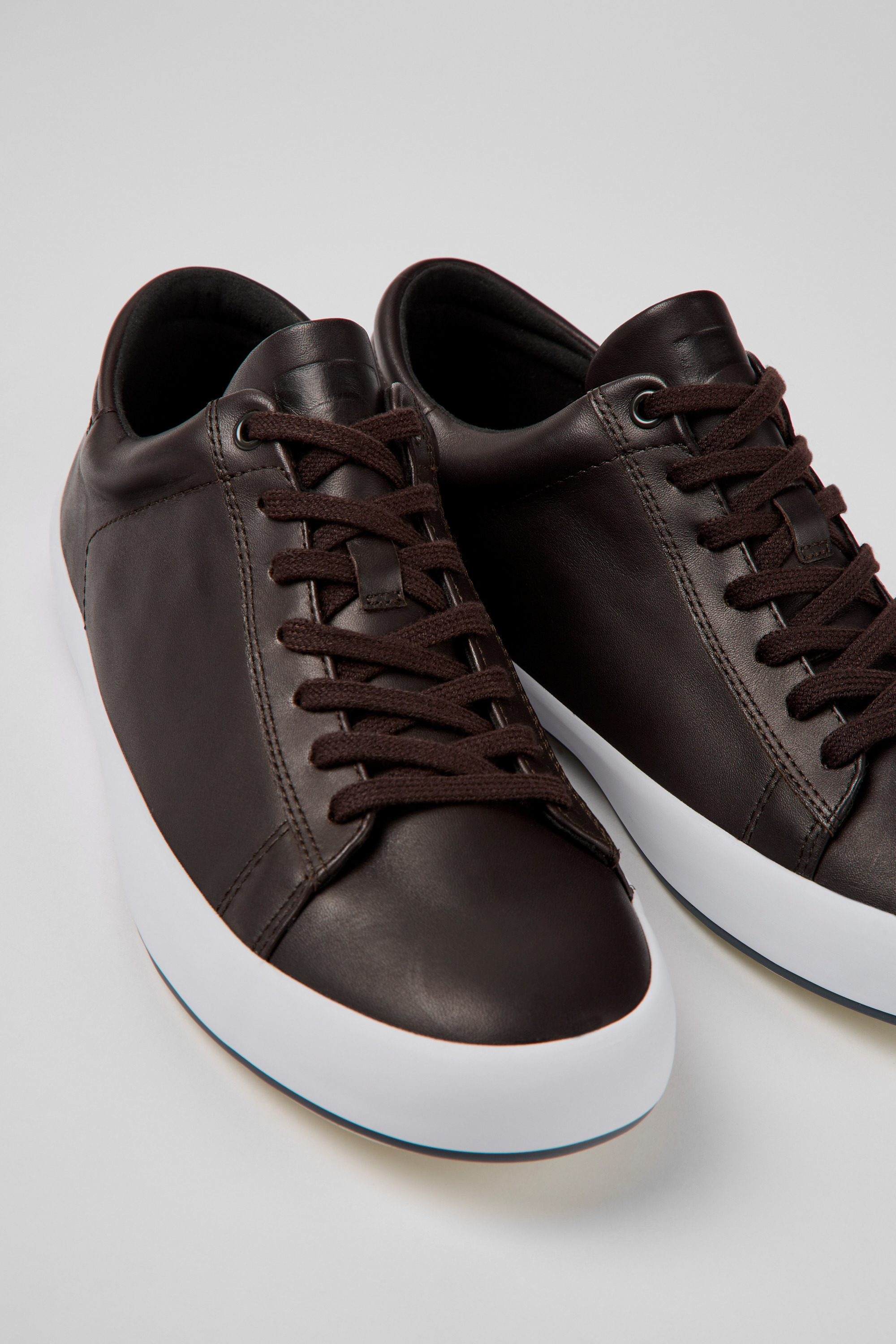 Andratx - Dark brown leather sneakers for men