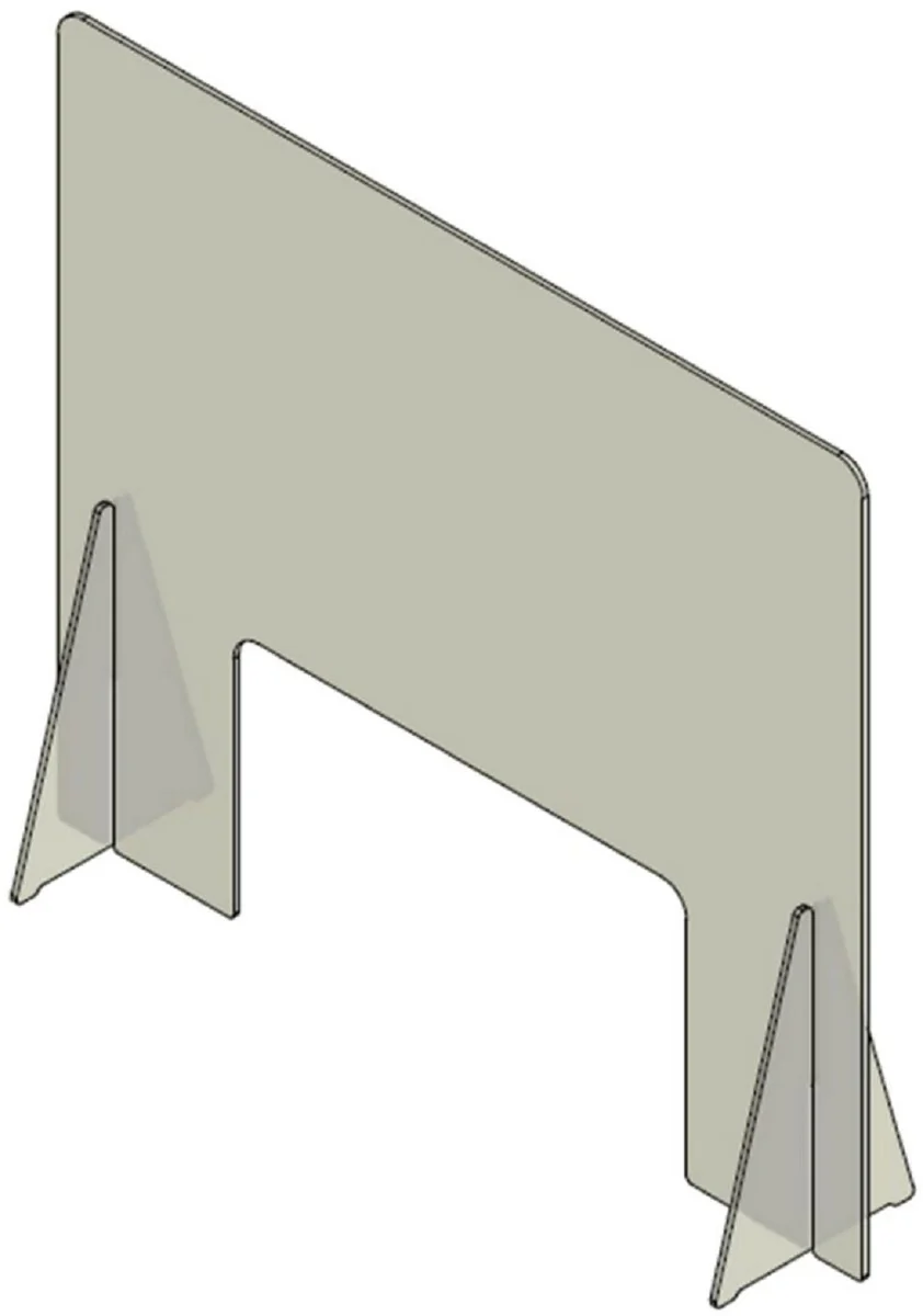 Casa Padrino plastic safety washer with hatch transparent 80 x H. 70 cm - Desk Reception Counters Spit Protection Covid-19 Corona Partition