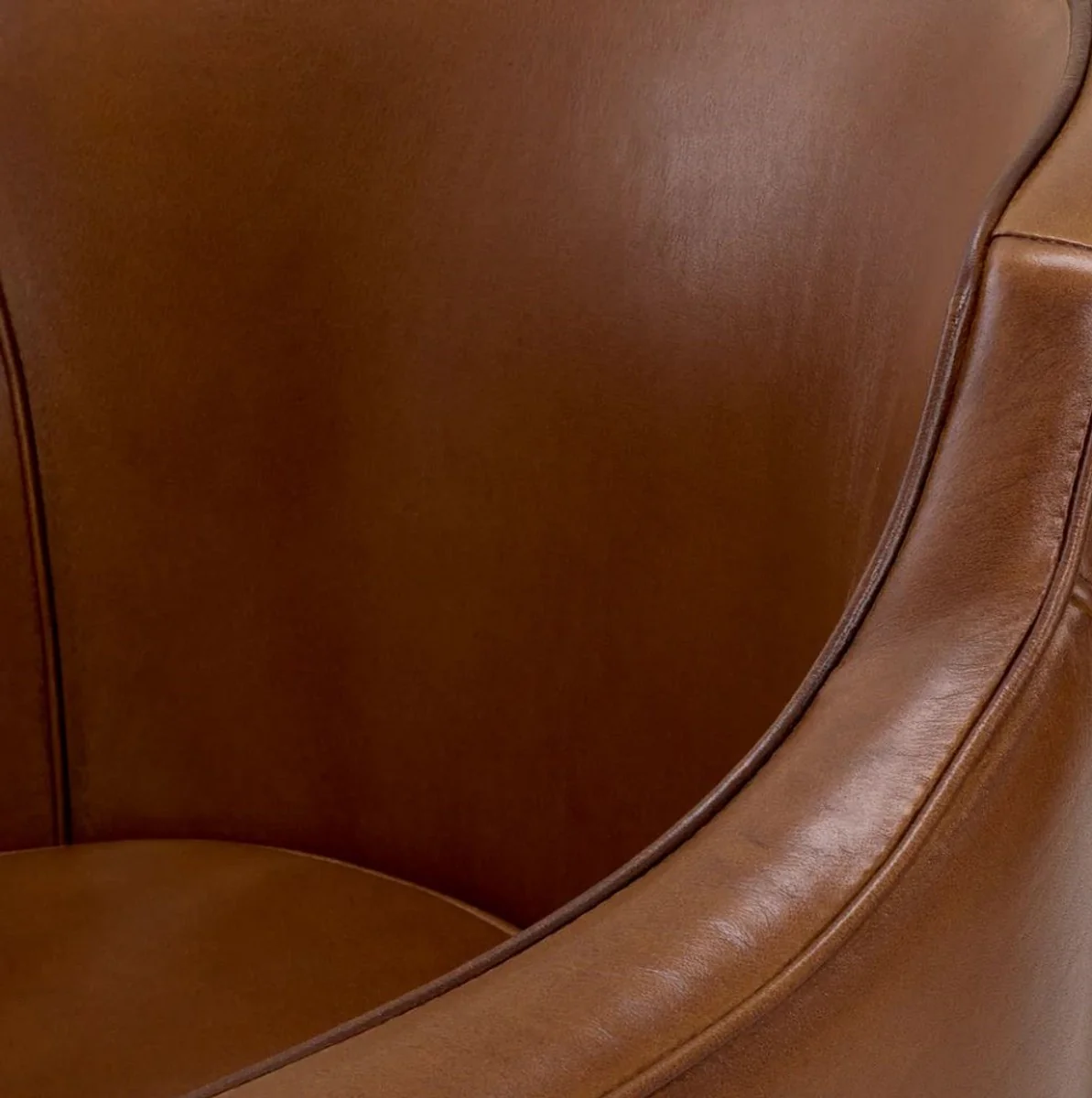 Casa Padrino sillón de cuero de lujo marrón 69 x 80 x A. 71 cm - Sillón de salón de cuero genuino - Sillón de hotel - Muebles de salón - Muebles de hotel - Calidad de lujo