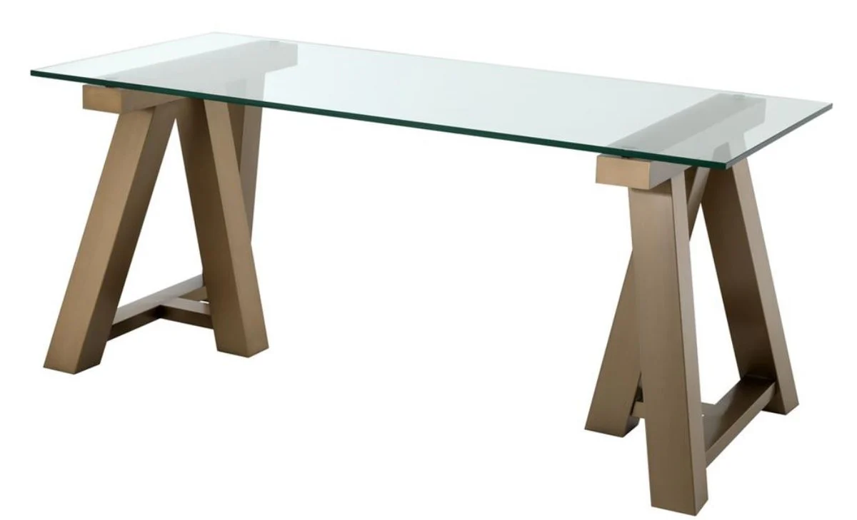 Casa Padrino escritorio de lujo latón 180 x 80 x H. 78 cm - Muebles de Oficina de Lujo