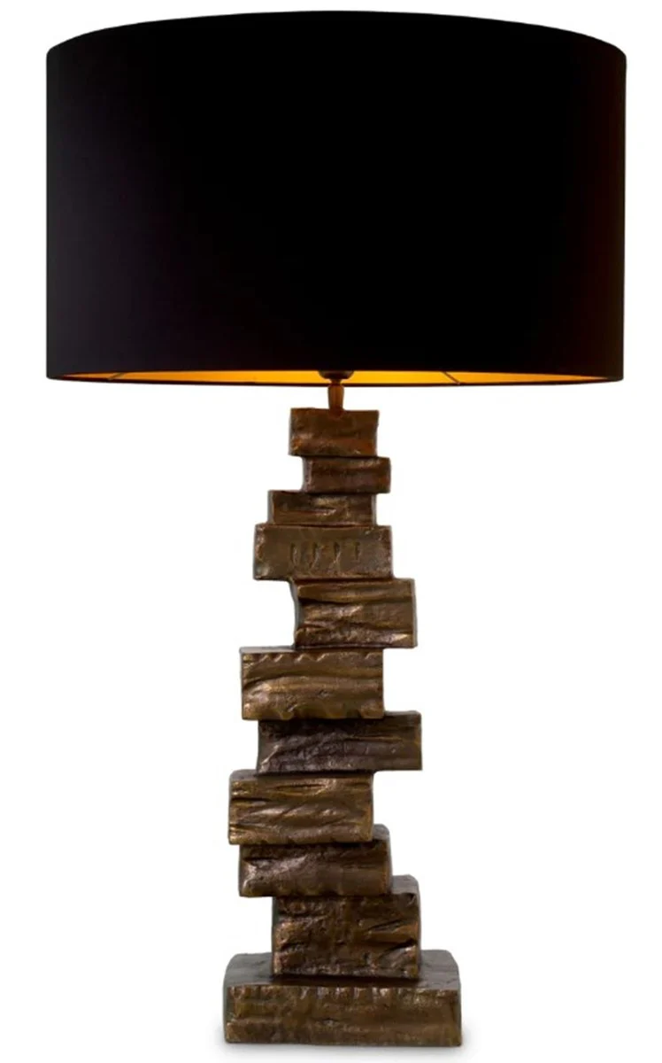 Casa Padrino l¨¢mpara de mesa de lujo negro / lat¨®n vintage A. 92 cm, An. 19