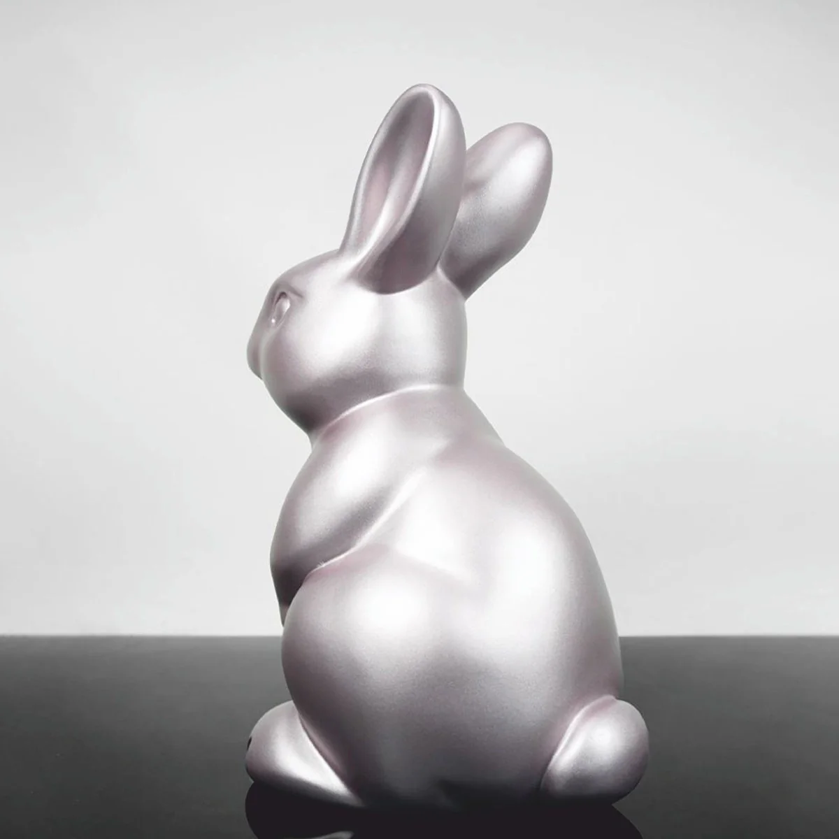 Casa Padrino figura decorativa conejo / conejo de pascua plata A. 45 cm - Accesorios de decoraci¨®n de pascua