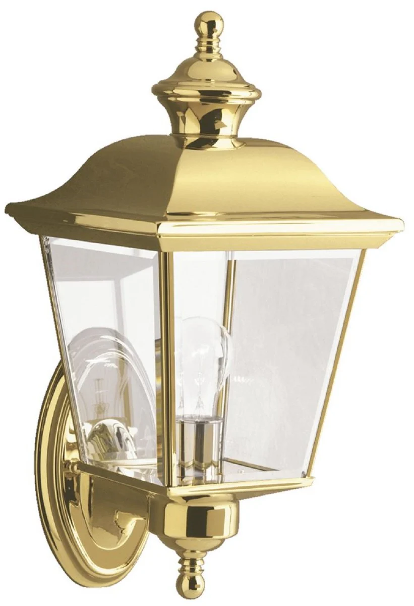 Casa Padrino lámpara de pared para exteriores Art Nouveau oro 17,8 x 19,7 x A. 39,3 cm - Lámpara de exterior nostálgica terraza jardín terraza - Luces de exterior nostálgicas