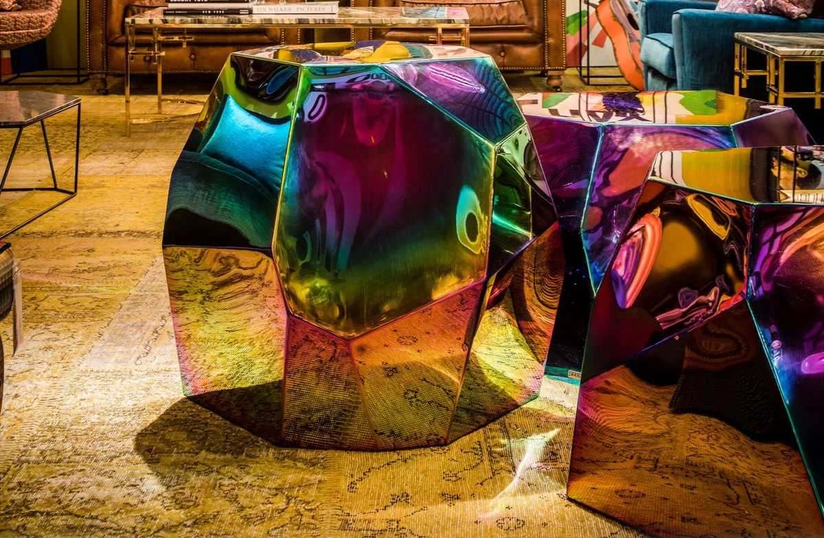 Casa Padrino mesa auxiliar de dise?o titanium 65 x 50 x H. 60 cm - colecci¨®n de dise?o