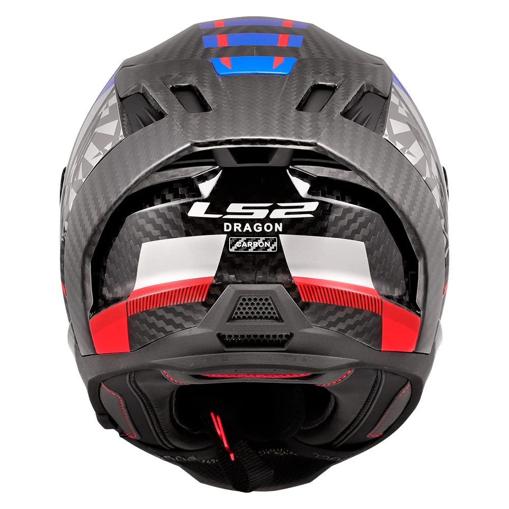 CASCO LS2 FF807 DRAGON CARBON TRAX - AZUL / ROJO
