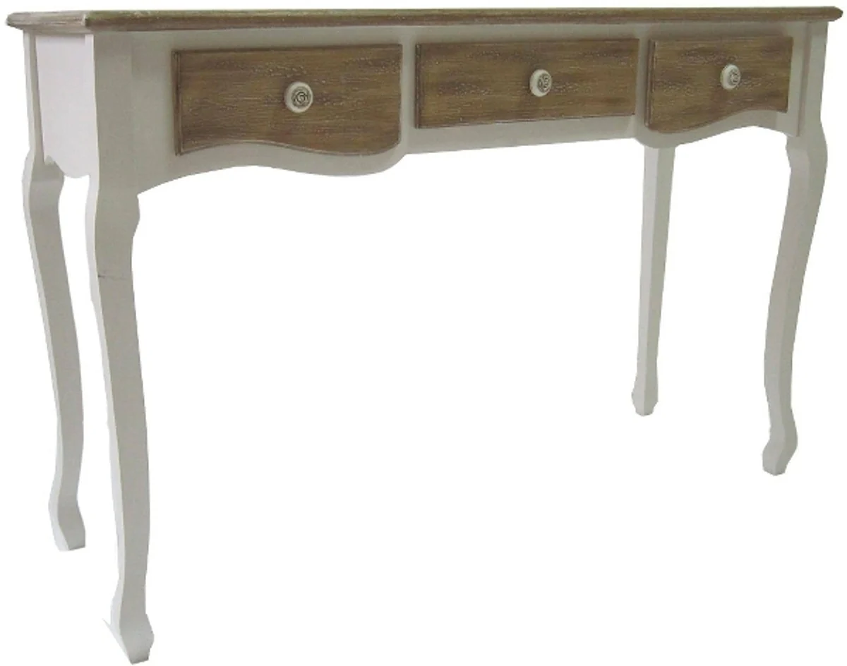 Casa Padrino country style console table white / brown 120 x 40 x H. 78 cm - Country Style Furniture