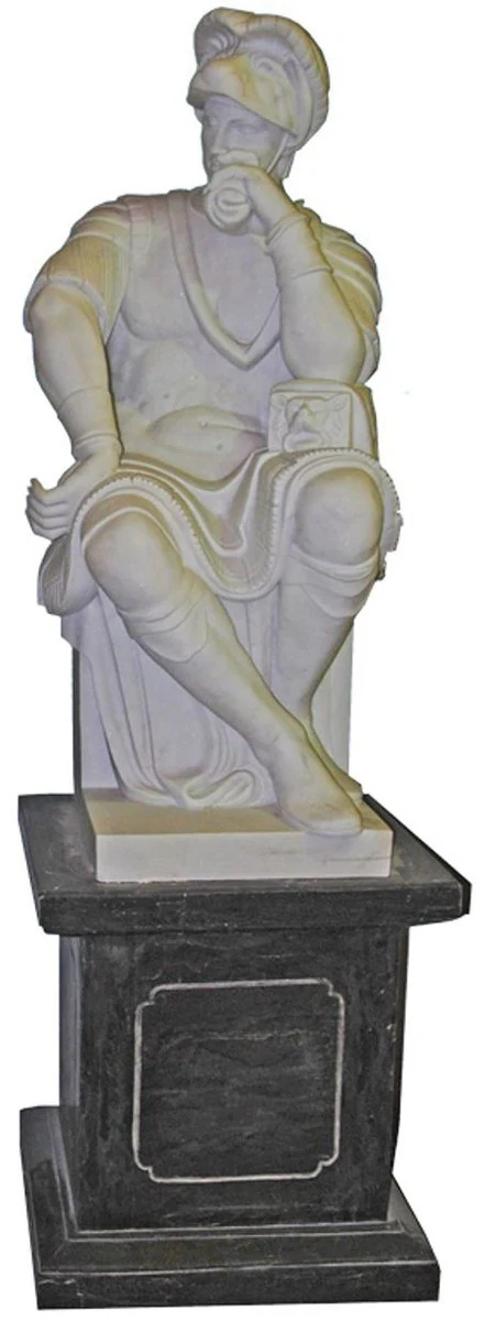 Casa Padrino escultura de m¨¢rmol estilo antiguo romano sobre columna lado derecho gris / negro A. 200 cm